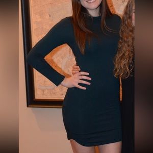 Vibe Sportswear Dark Teal/Green Long Sleeve Soft Dress